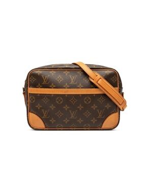 Louis Vuitton Brown Monogram Canvas Messenger Bag with Tan Leather Trim